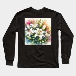 White  Lillies Long Sleeve T-Shirt